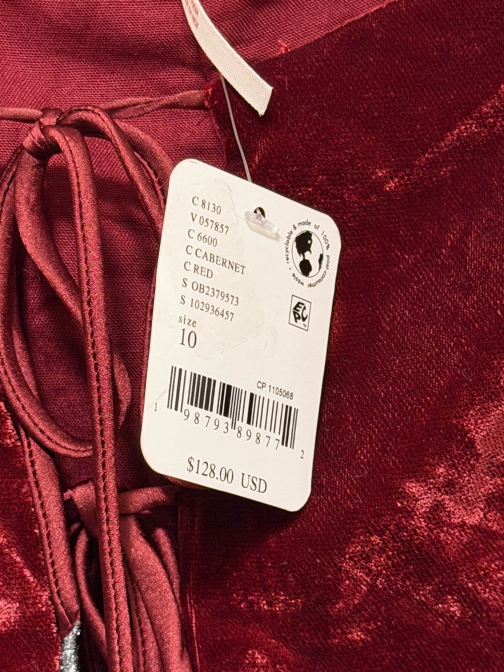 Free People Velvet Lace-Up mini velvet dress, NWT see listing - Picture 3 of 16